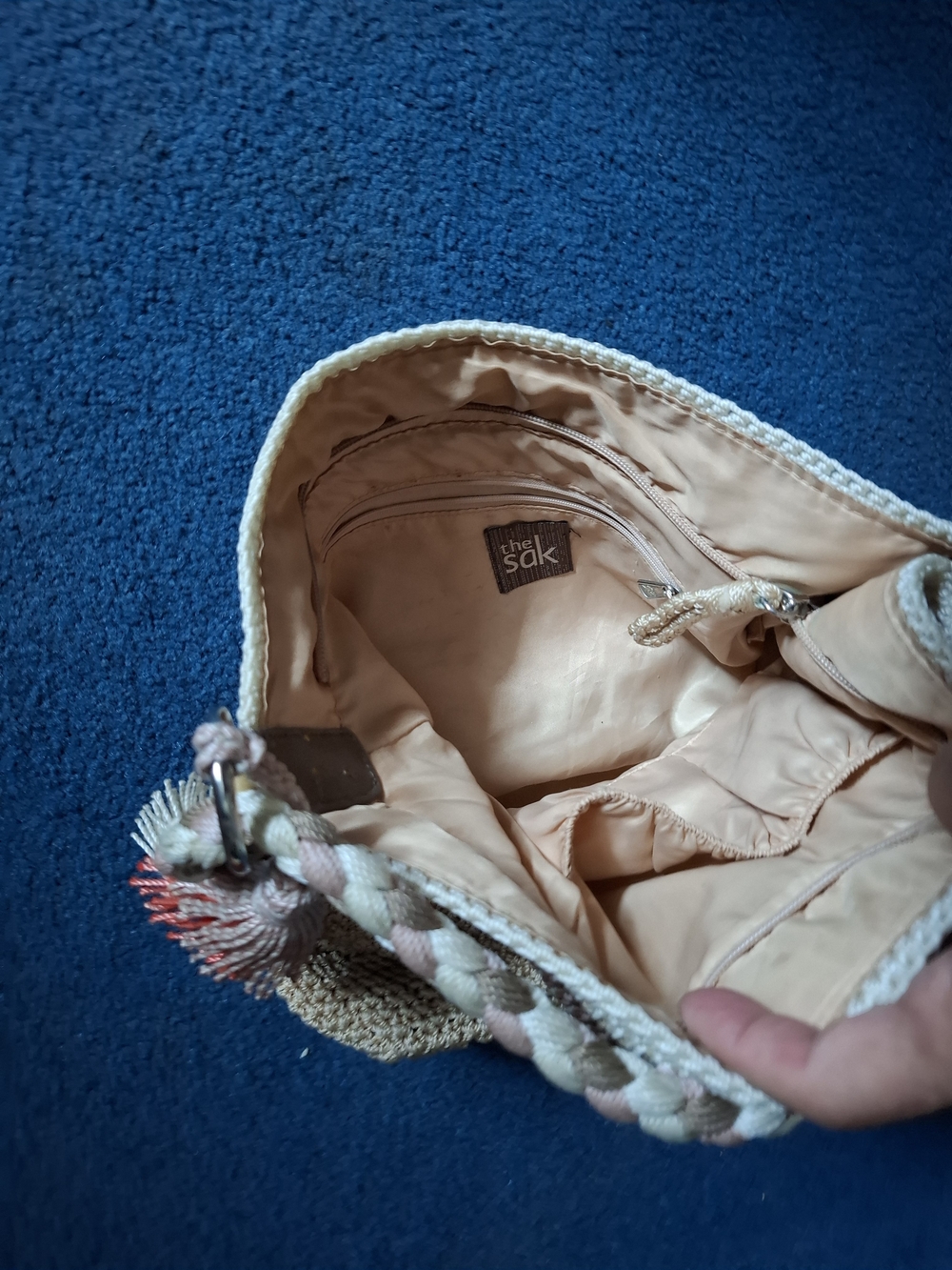 The Sak Braided Crochet Shoulder Bag in Cream